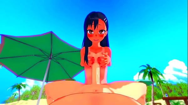 Nagatoro Fucks her man dry in Public Beach - Hentai 3d